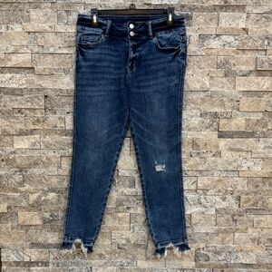 Flying Monkey Dark Blue Distressed Ankle Jeans